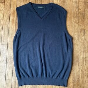 Samuel Windsor Cashmere Blend Navy VNeck Sweater Vest Jumper XL Preppy Academia‎